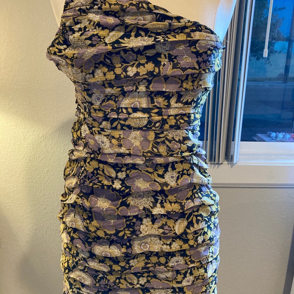 Zara Floral One-Shoulder Dress 00/XXS/XS/ 0/0P/ 00P - Picture 9 of 9